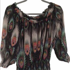 Peacock feather blouse